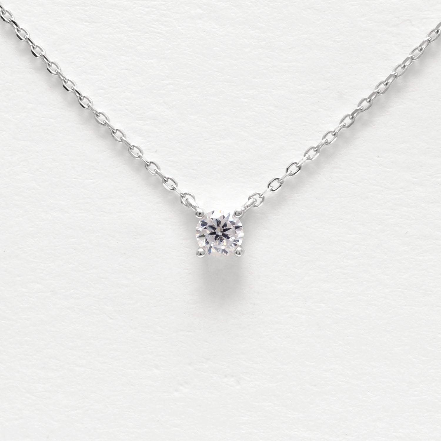925 Sterling Silver Cubic Zirconia Minimalist Necklace - Kanika Creations