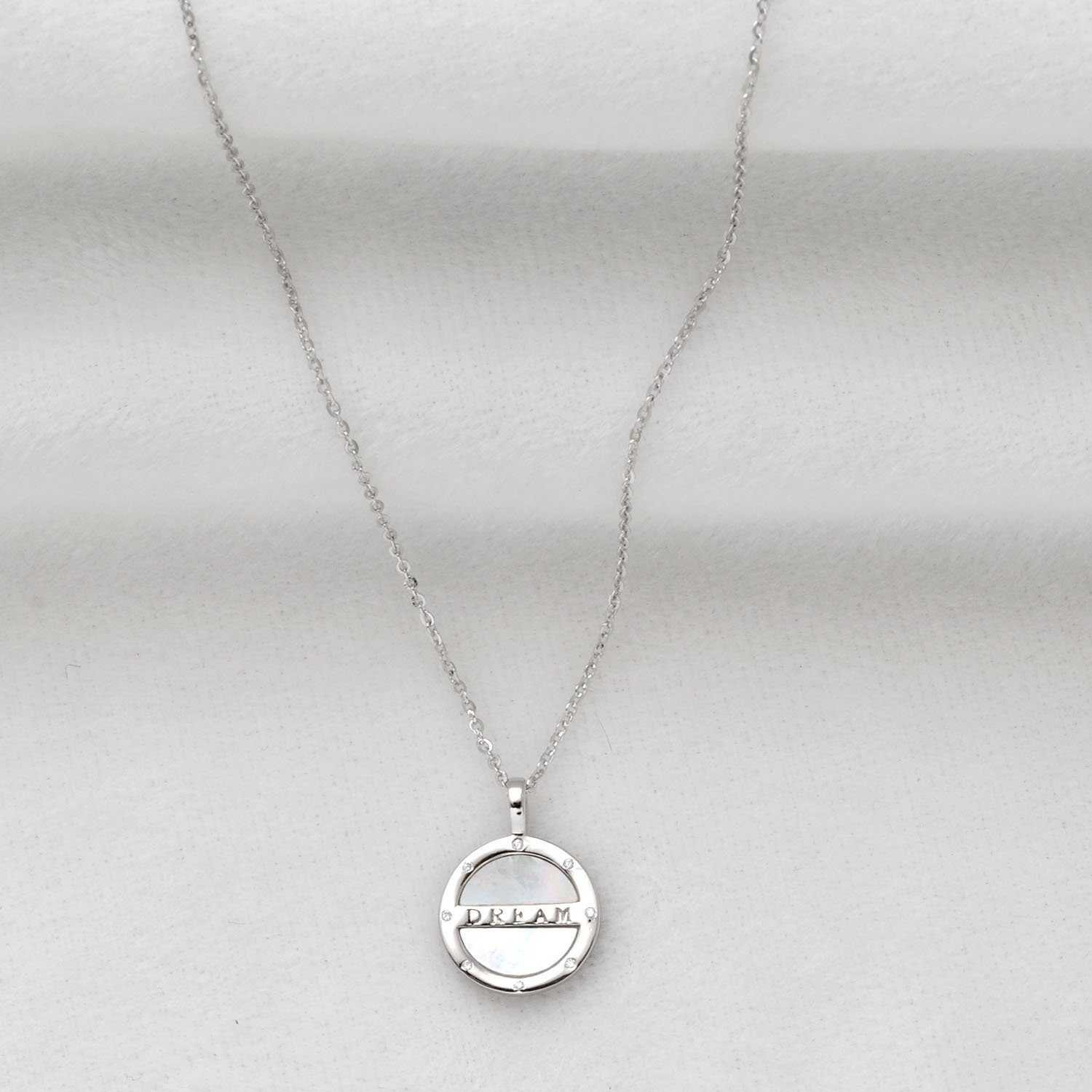 925 Sterling Silver Mother Of Pearl Necklace 18" - Kanika Creations
