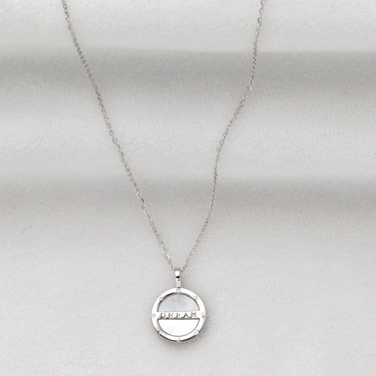925 Sterling Silver Mother Of Pearl Necklace 18" - Kanika Creations