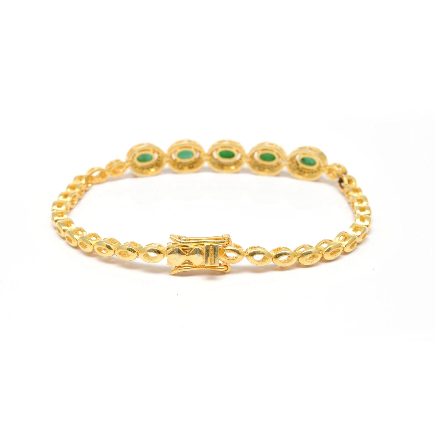 Diamond With Natural Emerald Bracelet Jewelry - Kanika Creations