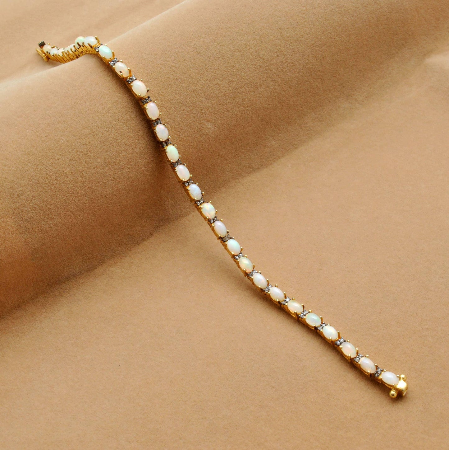 Natural Opal Fire Bracelet October Birthstone - Kanika Creations