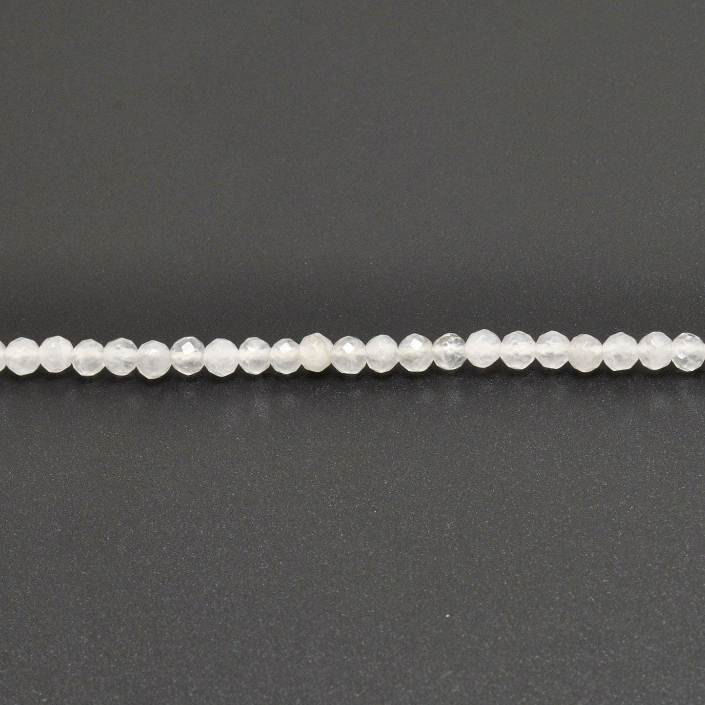 Natural White Quartz Round Faceted Gemstone Beads 15" - Kanika Creations