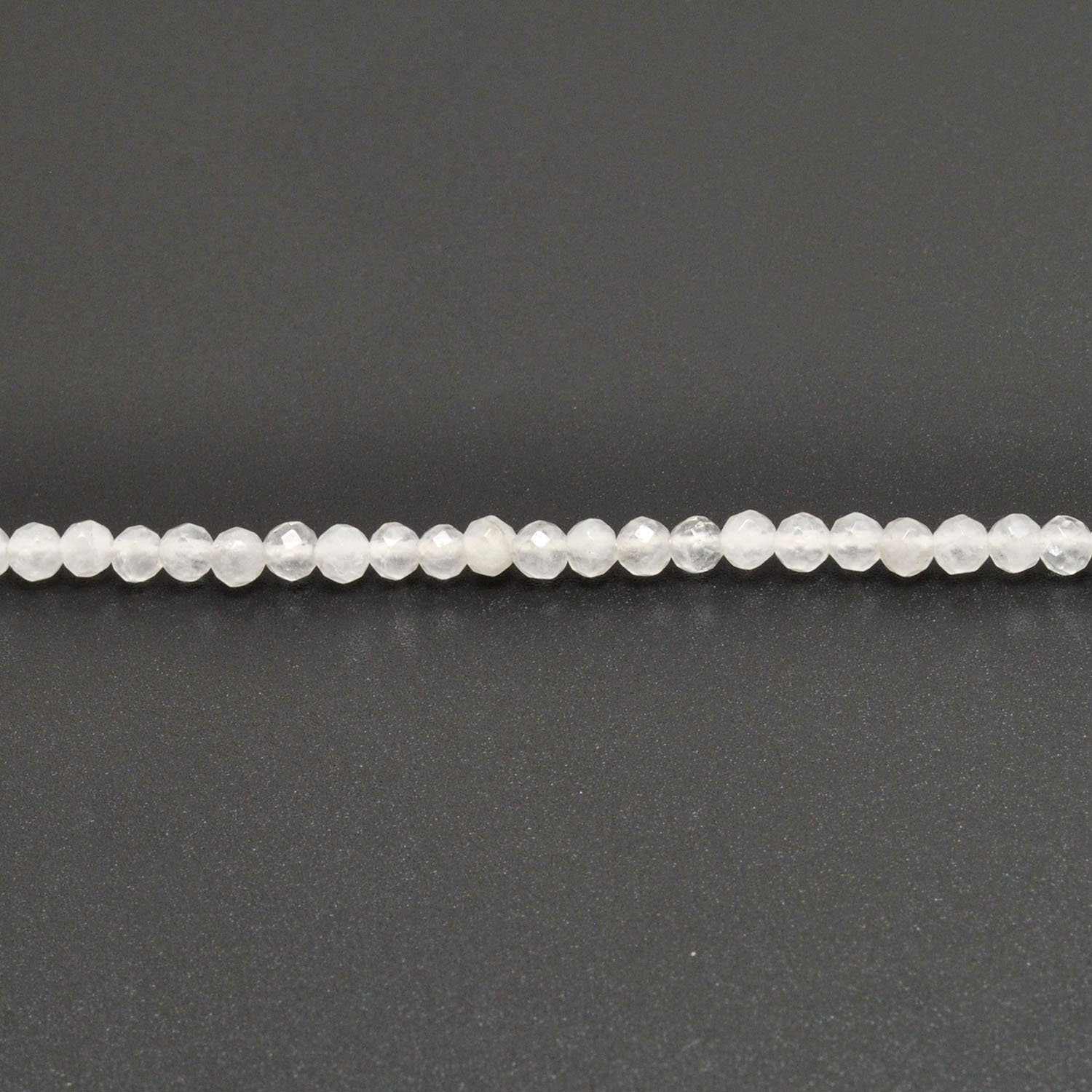 Natural White Quartz Round Faceted Gemstone Beads 15" - Kanika Creations