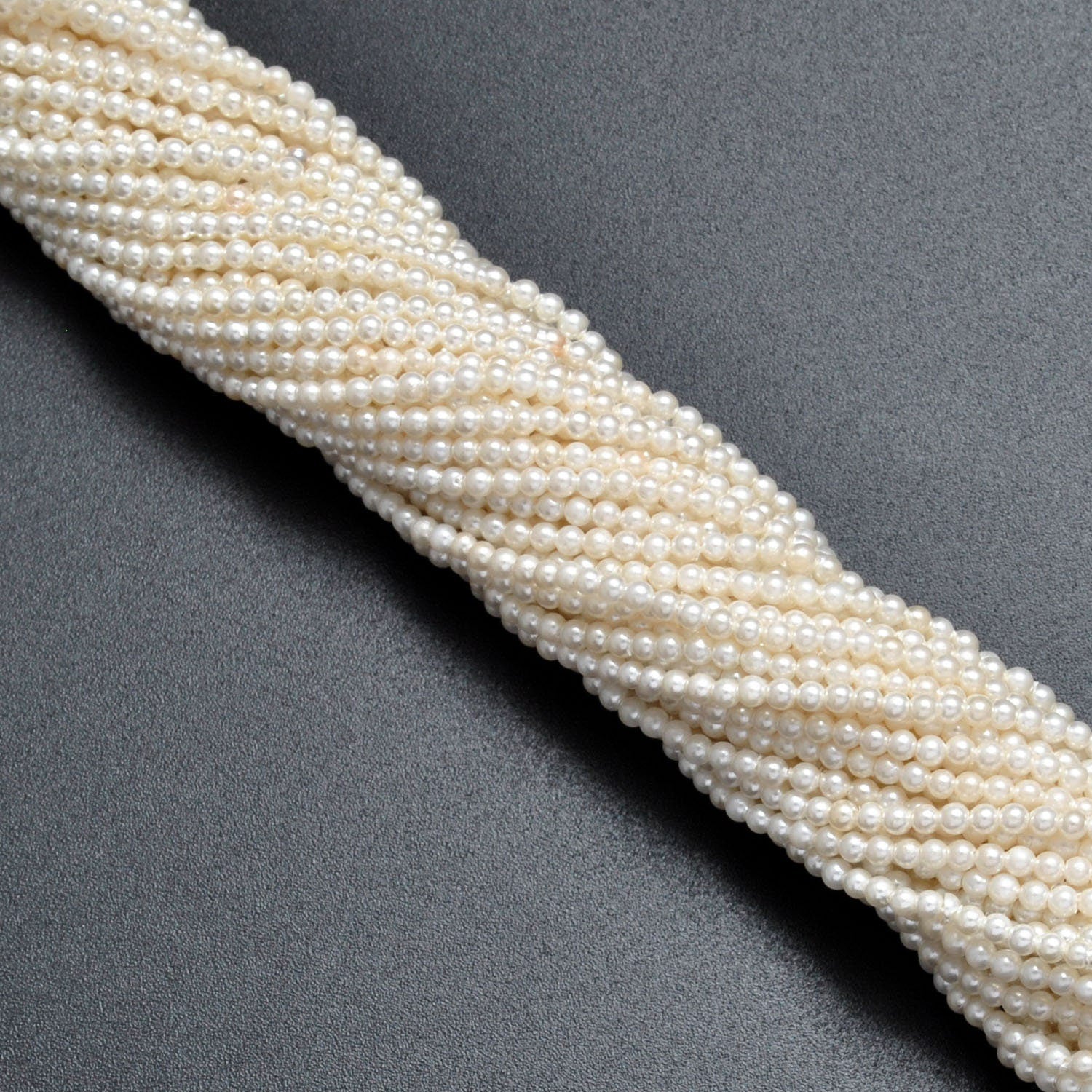 White Shell Pearl Round Gemstone Beads 16" Strand - Kanika Creations