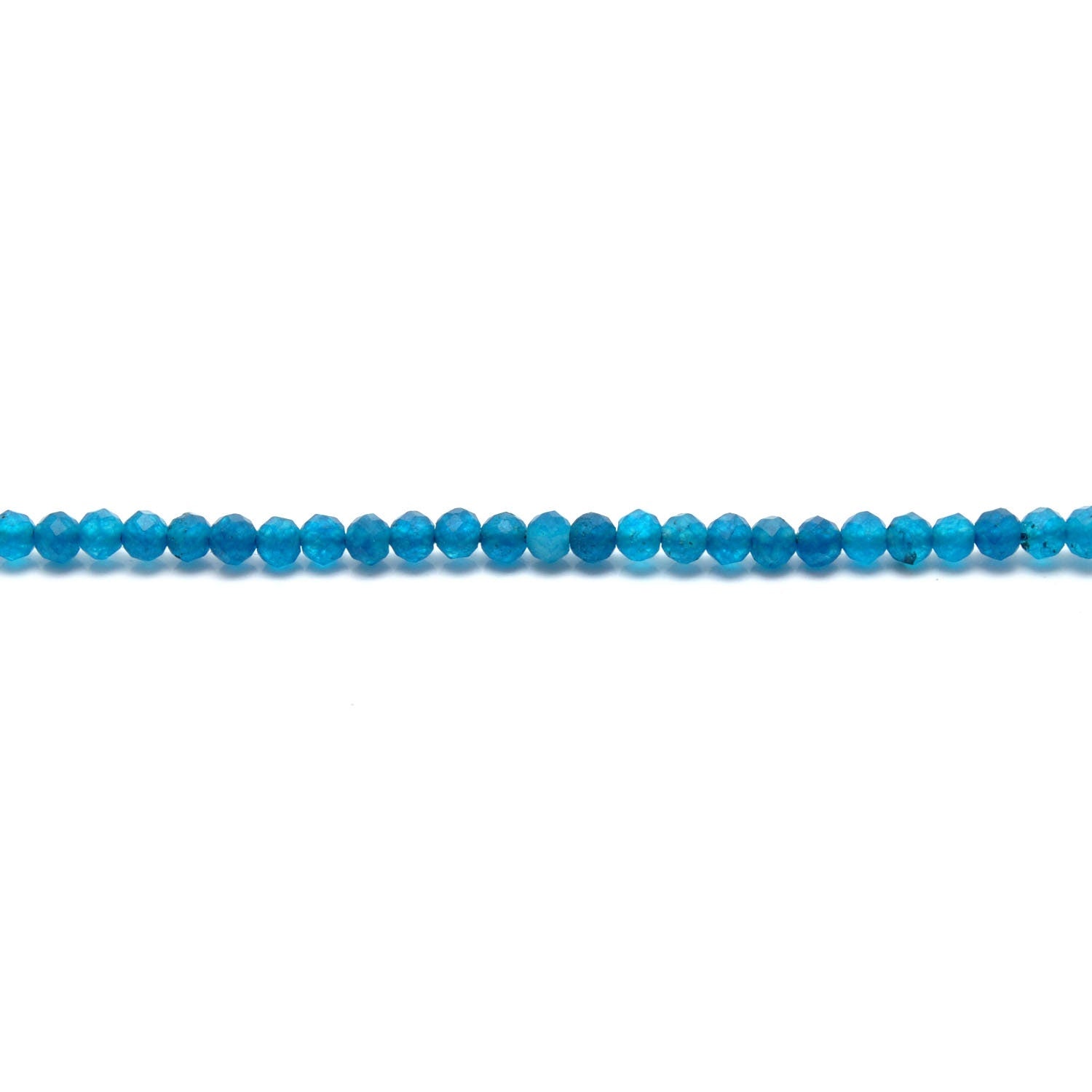 Natural Blue Apatite Faceted Round Gemstone Beads 12.5" Strand - Kanika Creations