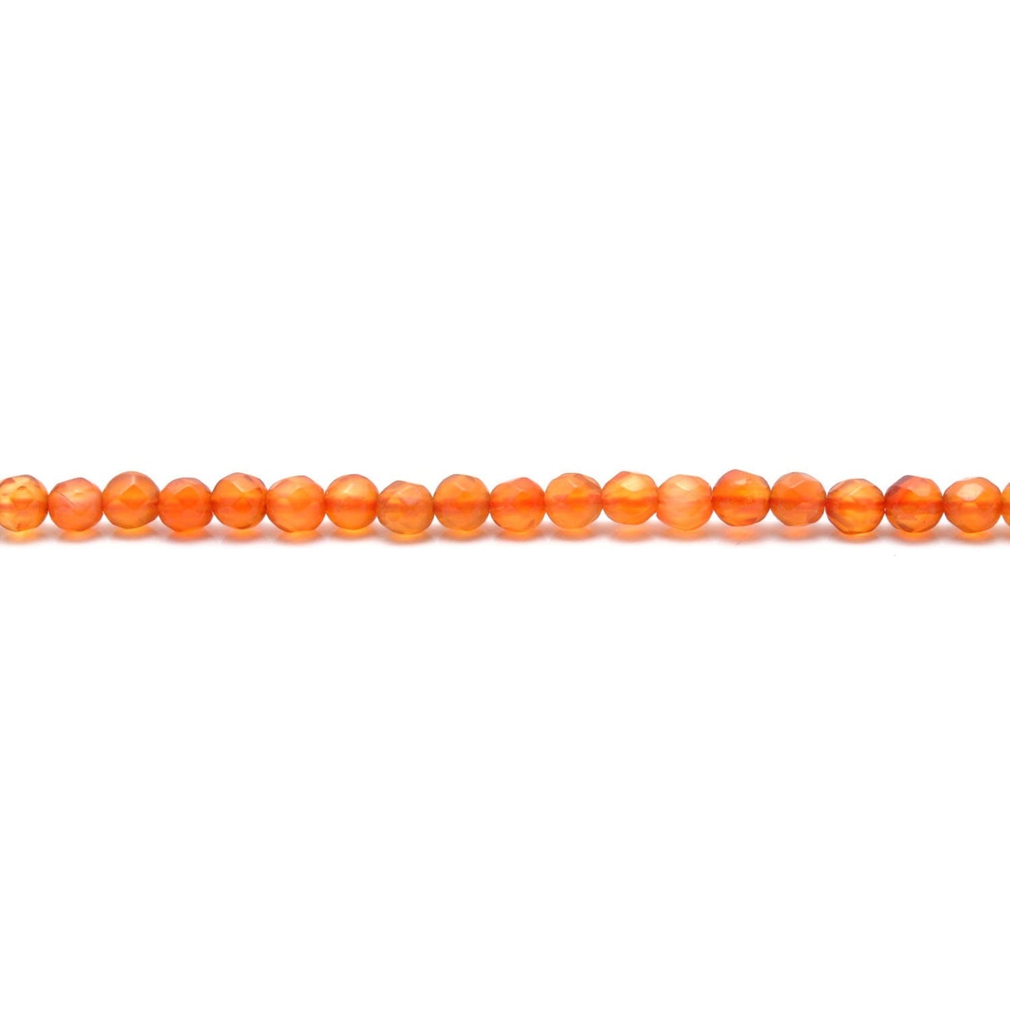Natural Carnelian Round Faceted Gemstone Beads 14" Strand - Kanika Creations