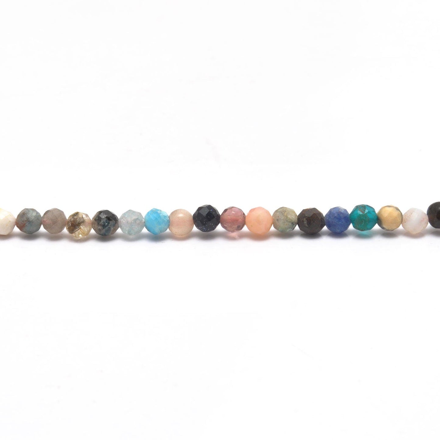 Natural Multi Gemstone Round Faceted Beads 12.5" Strand - Kanika Creations