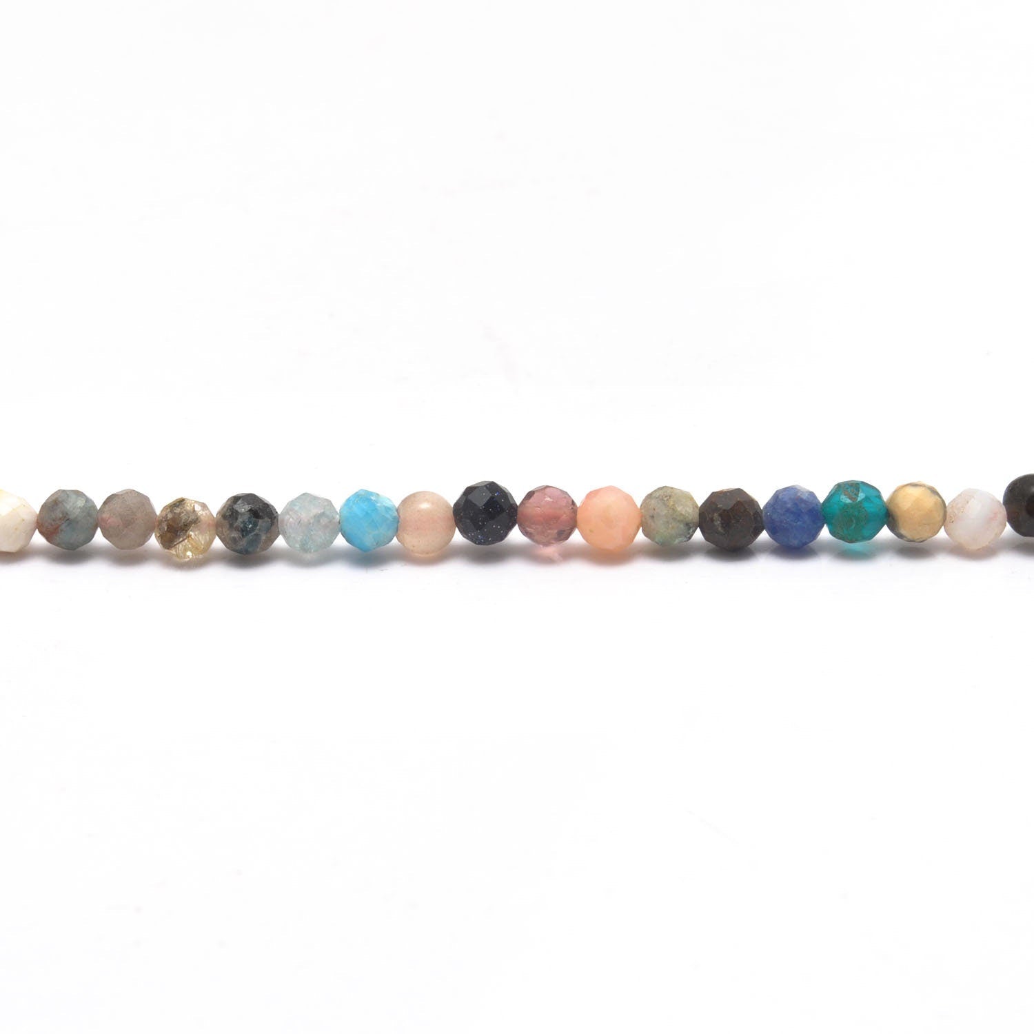 Natural Multi Gemstone Round Faceted Beads 12.5" Strand - Kanika Creations