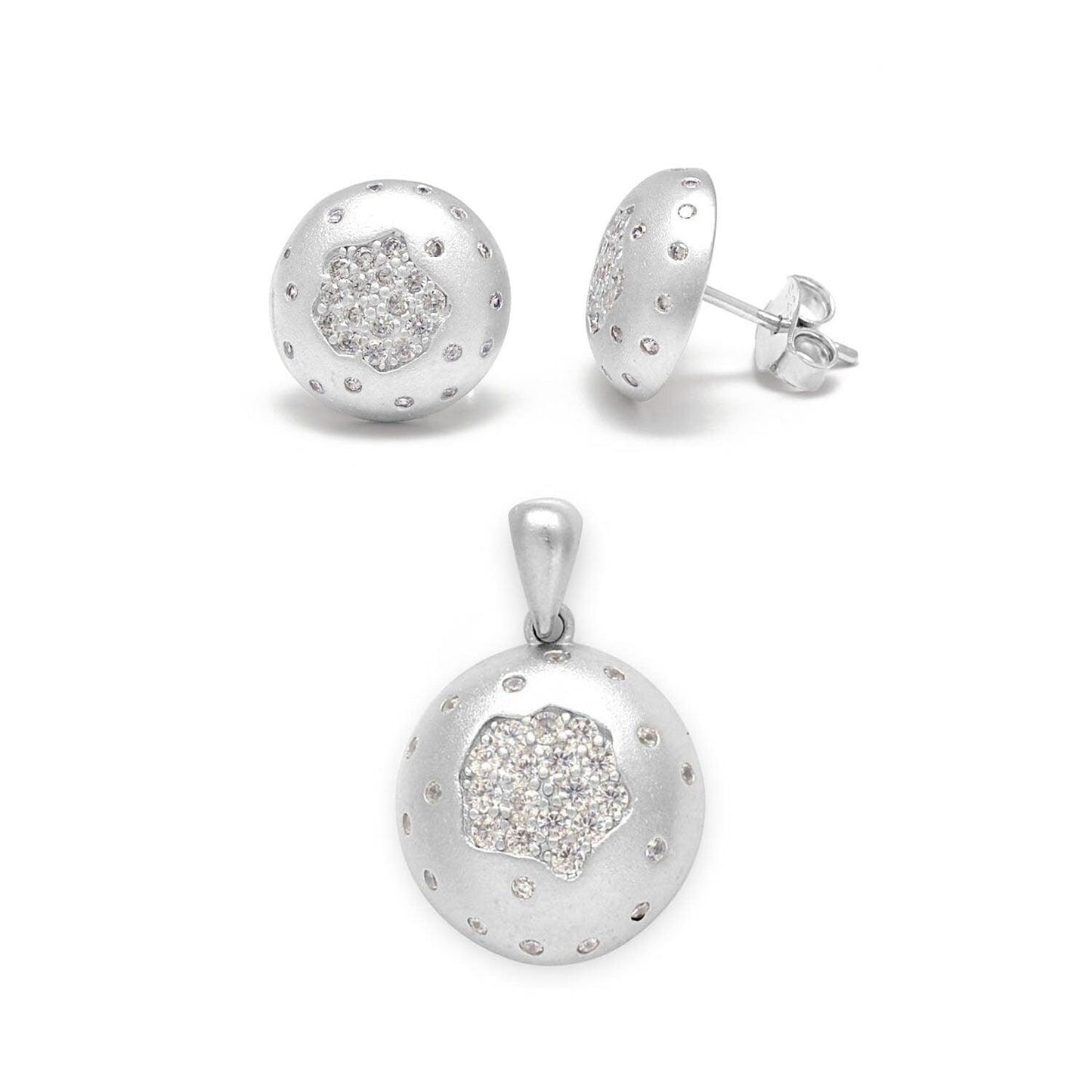 Cubic Zirconia Minimalist Silver Jewelry Set - Kanika Creations