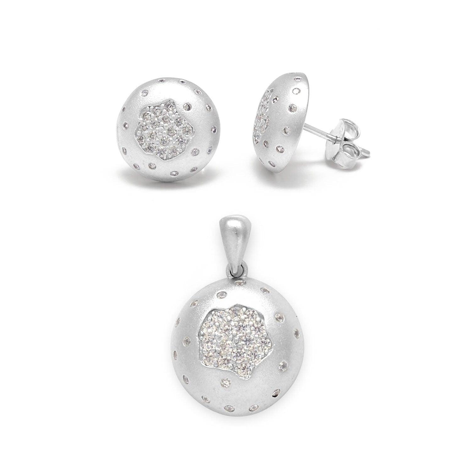 Cubic Zirconia Minimalist Silver Jewelry Set - Kanika Creations