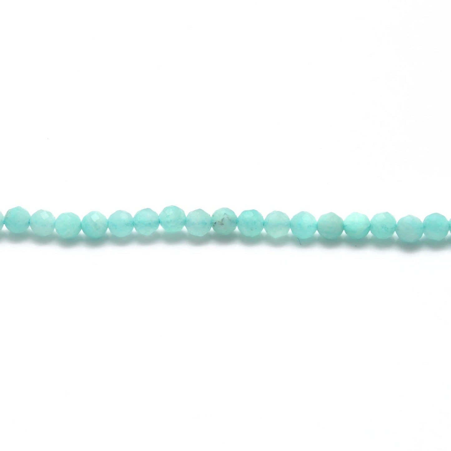 Natural Blue Amazonite Round Faceted Gemstone Beads 3-3.5mm 12.5" - Kanika Creations