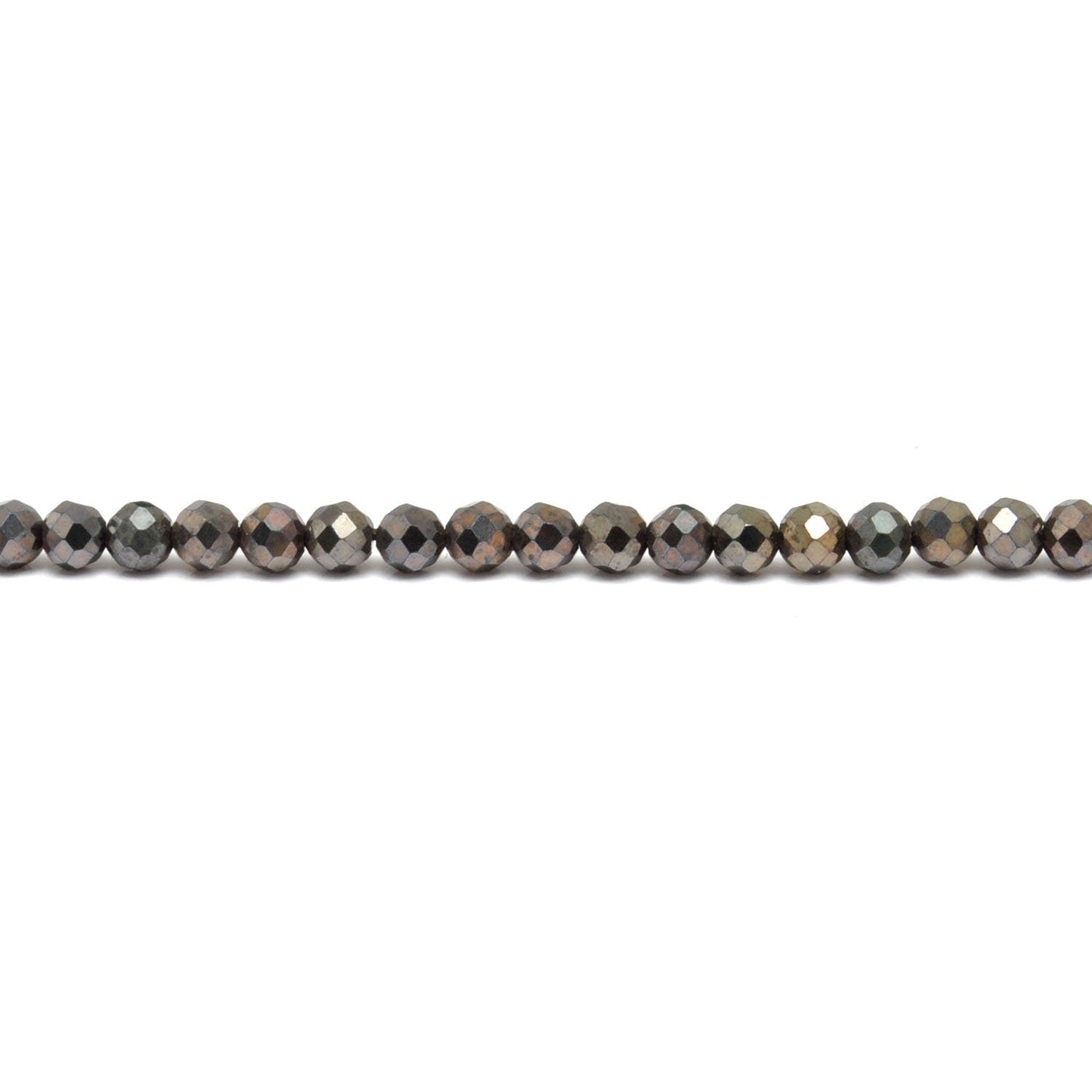 Brown Pyrite Faceted Round Gemstone Beads 3-3.5mm 12.5" Strand - Kanika Creations