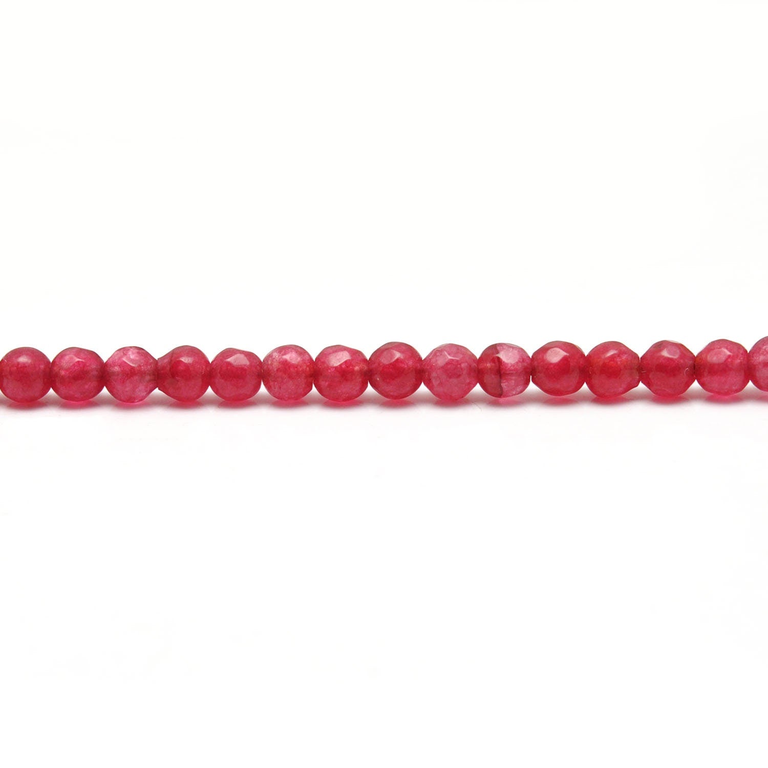 Red Ruby Quartz Round Faceted Gemstone Beads 15" Strand - Kanika Creations