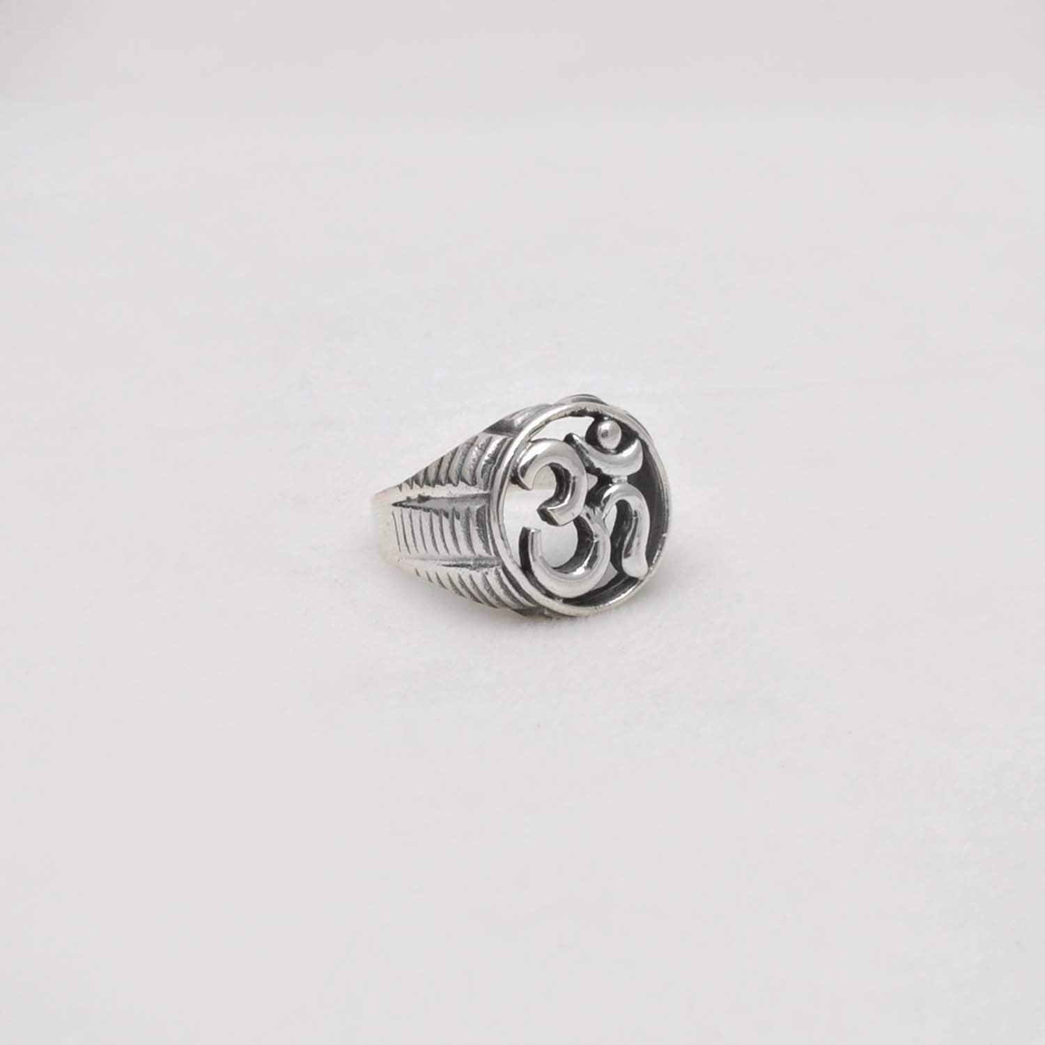 Silver Om Ring Size 10 Spiritual Jewelry - Kanika Creations