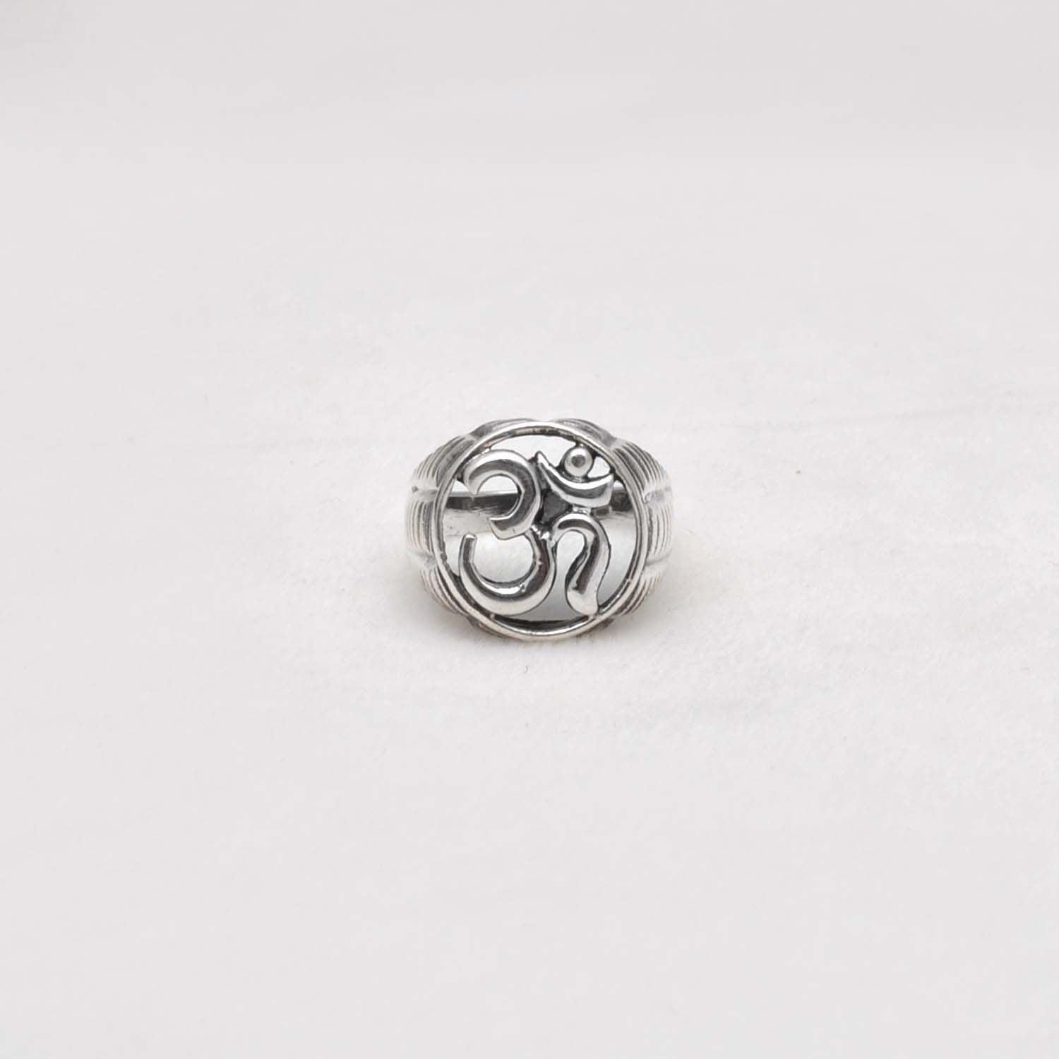 Silver Om Ring Size 10 Spiritual Jewelry - Kanika Creations