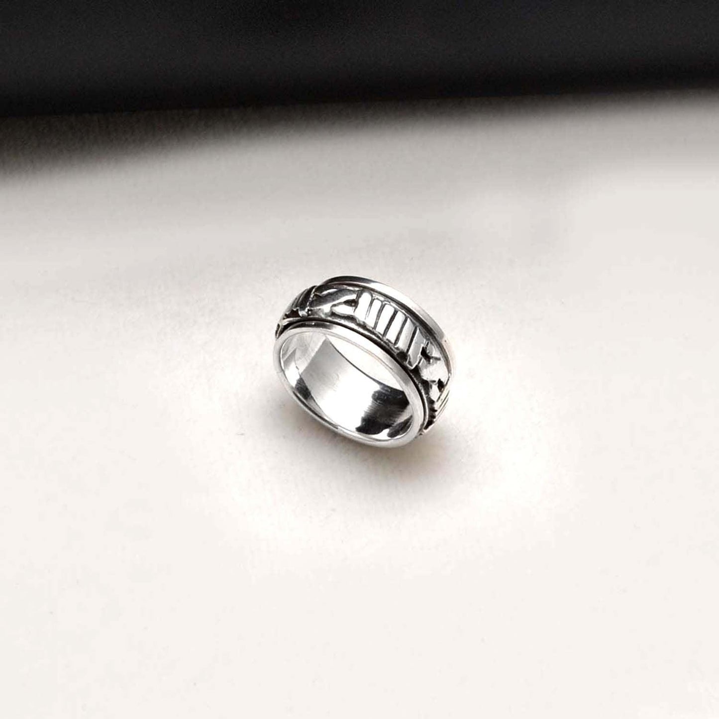 Spinner Roman numeral ring Size 8 - Kanika Creations