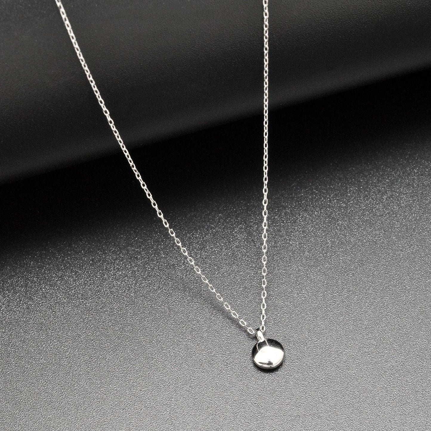 925 Silver Disc Silver Charm Necklace Jewelry - Kanika Creations