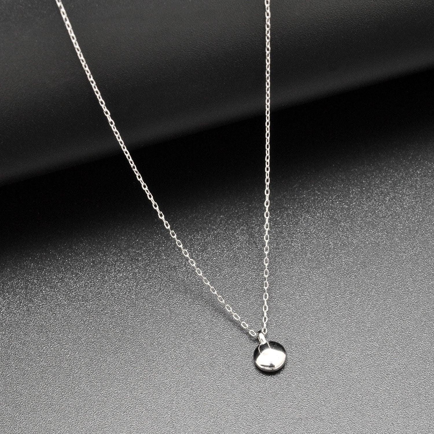 925 Sterling Silver Disc Charm Necklace - Kanika Creations