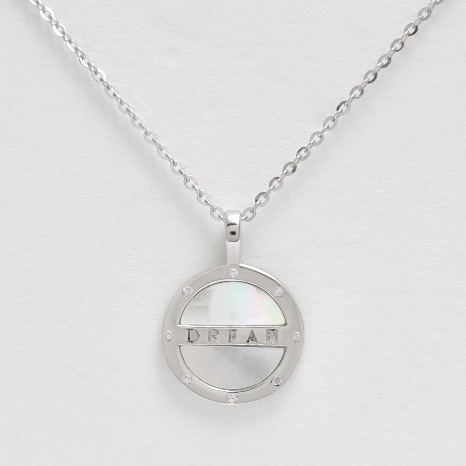 925 Sterling Silver Mother Of Pearl Necklace 18" - Kanika Creations