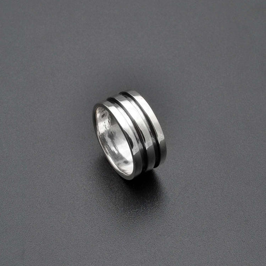 Oxidized Sterling Silver Ring Band Size 6 - Kanika Creations