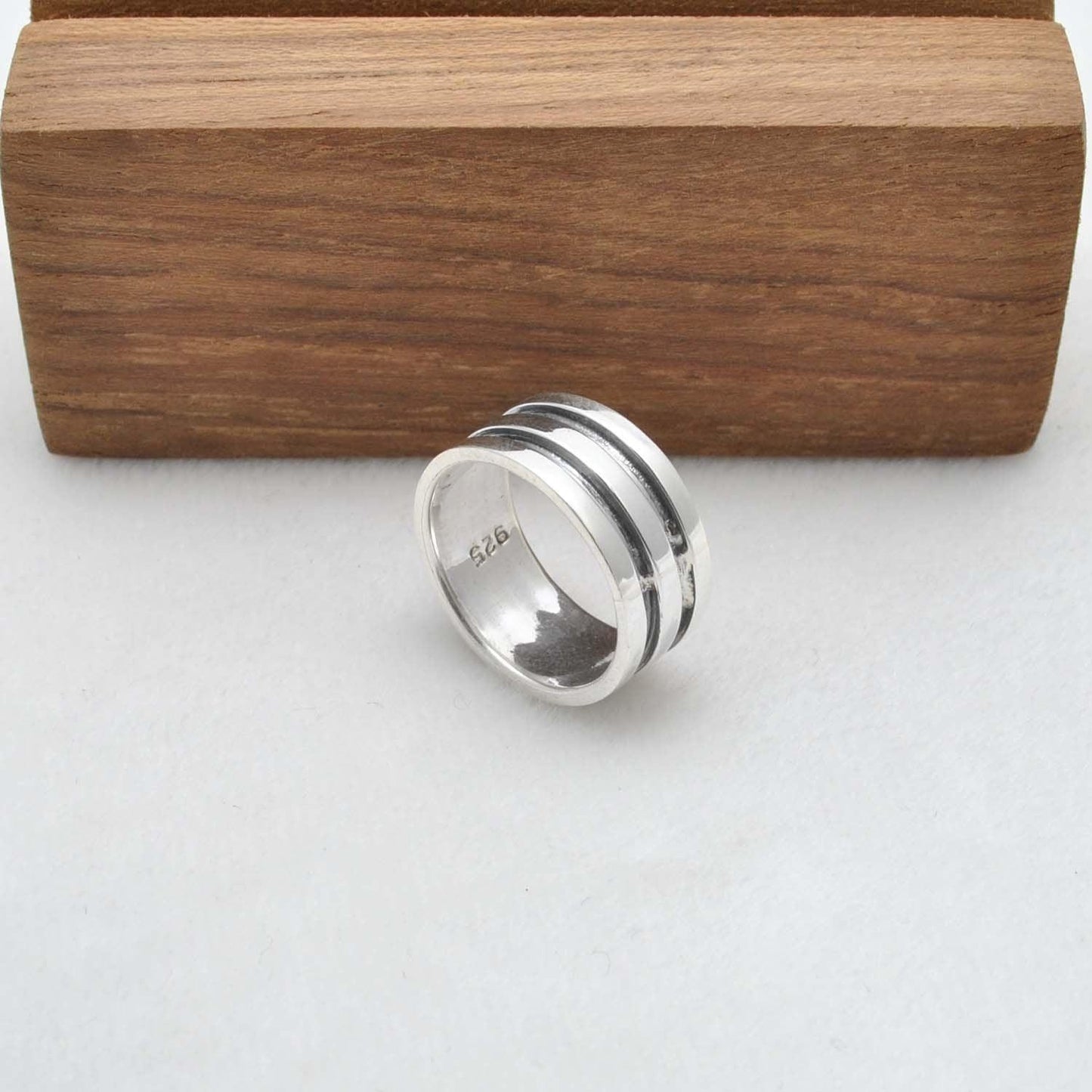 Oxidized Sterling Silver Ring Band Size 6 - Kanika Creations