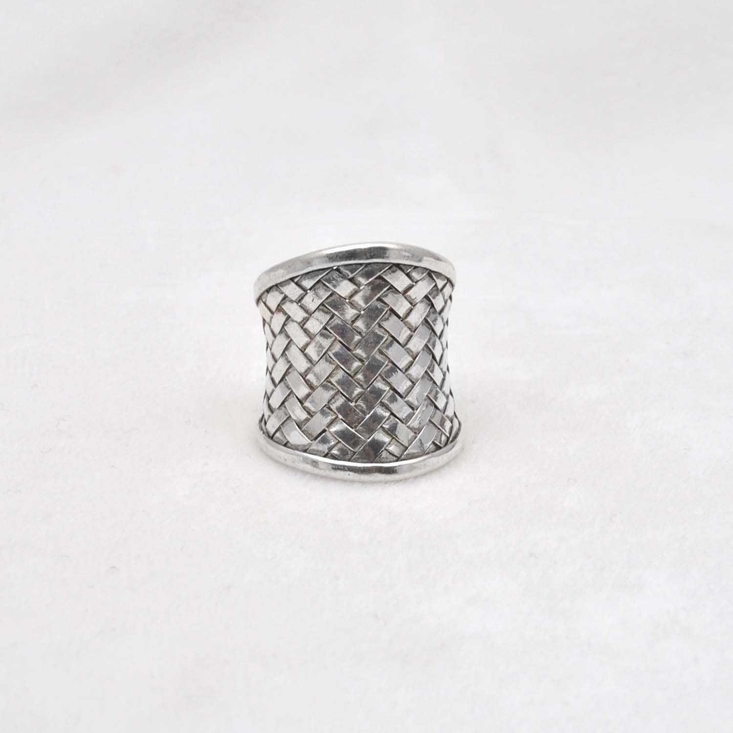 Wide Band Thumb Silver Ring Size 9 - Kanika Creations