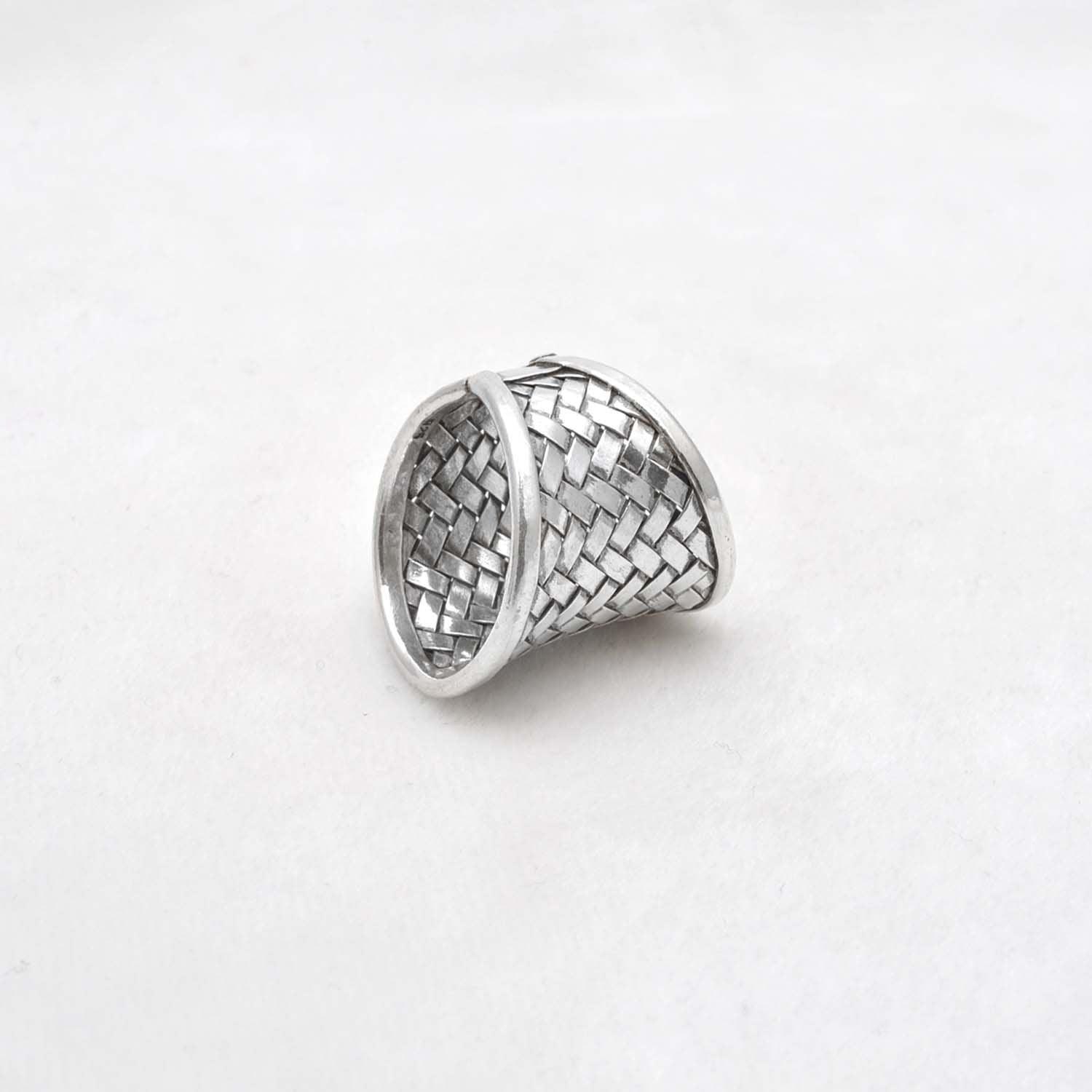 Wide Band Thumb Silver Ring Size 9 - Kanika Creations