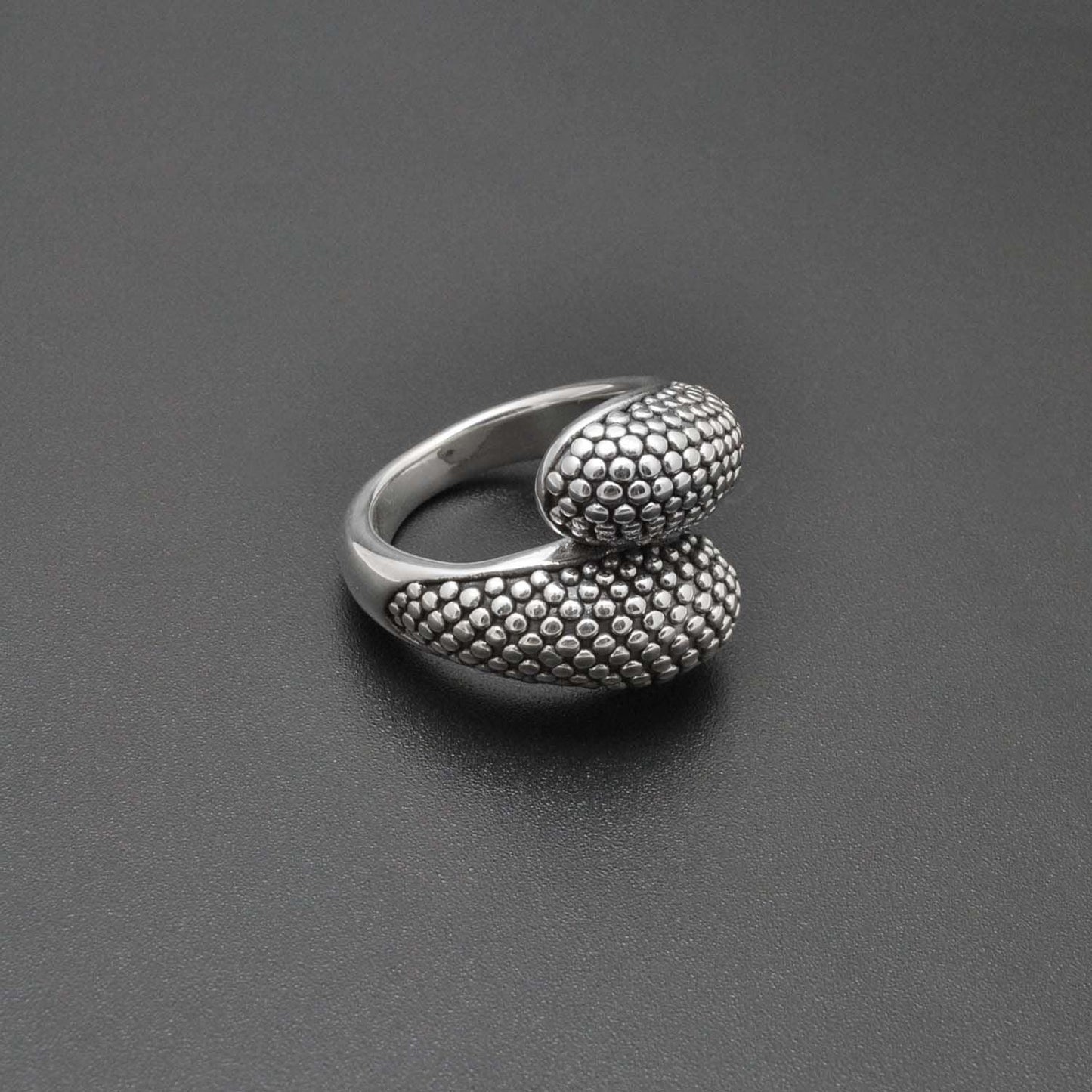 Sterling Silver Bypass Ring Size 8 - Kanika Creations