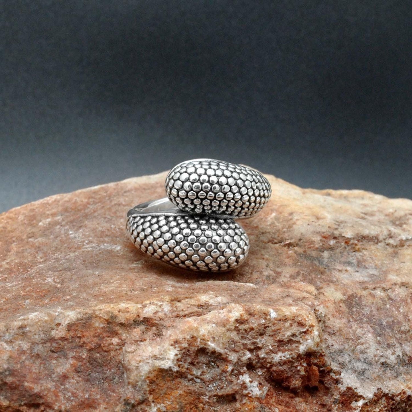 Sterling Silver Bypass Ring Size 8 - Kanika Creations
