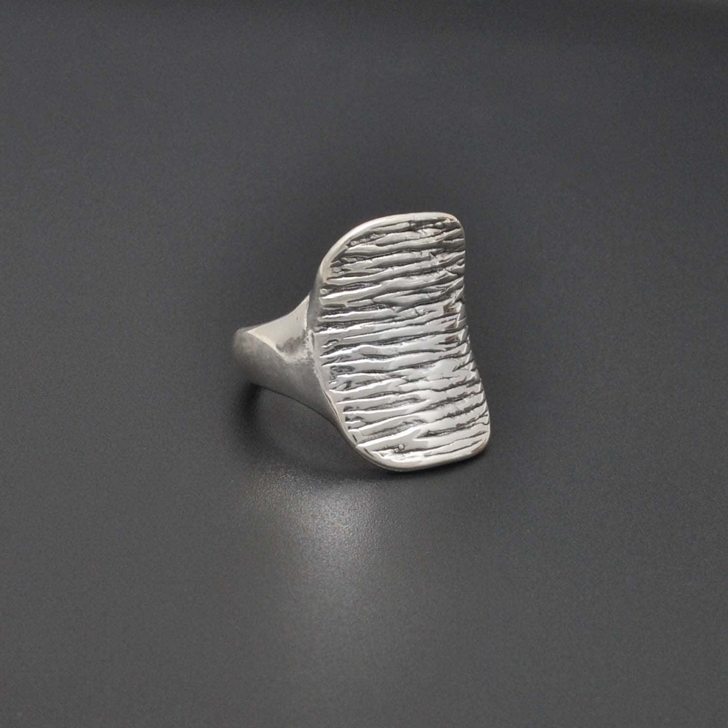 Sterling silver chunky textured ring - Kanika Creations