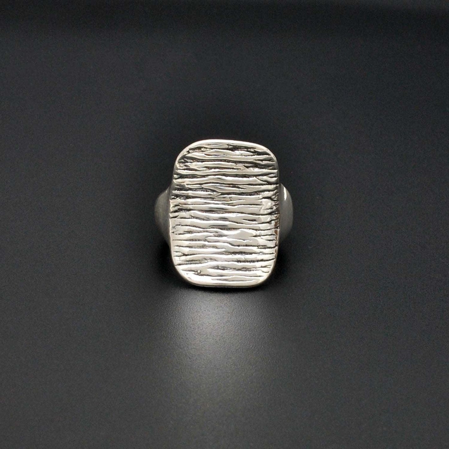 Sterling silver chunky textured ring - Kanika Creations