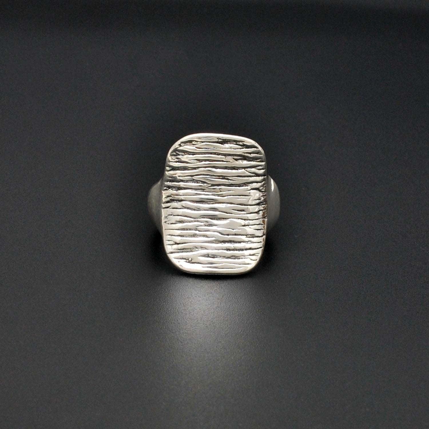 Sterling silver chunky textured ring - Kanika Creations