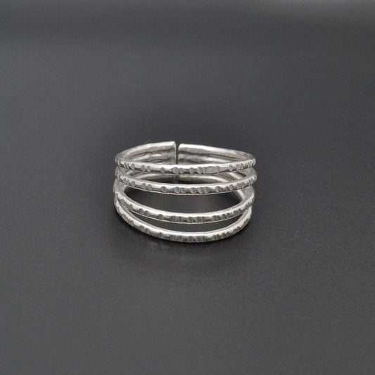 Sterling Silver Stackable Hammered Ring Size 9 - Kanika Creations