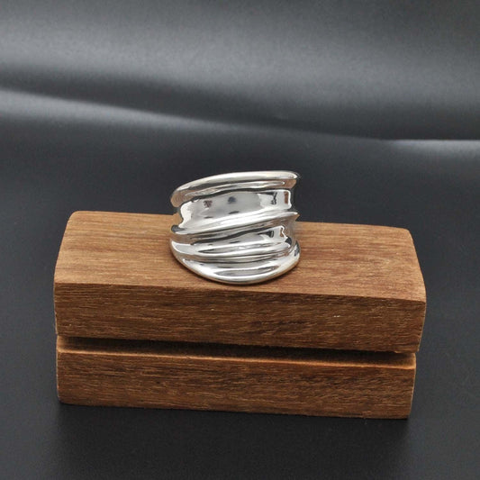 Wide Silver Chunky Wide Band Ring Size 11 - Kanika Creations