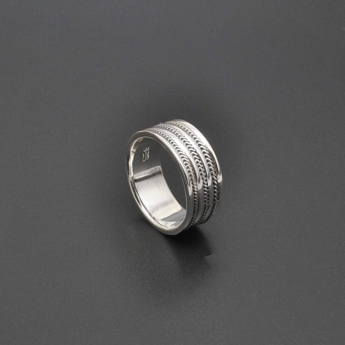 Solid 925 Silver Classic Wedding Bands Size 9 - Kanika Creations