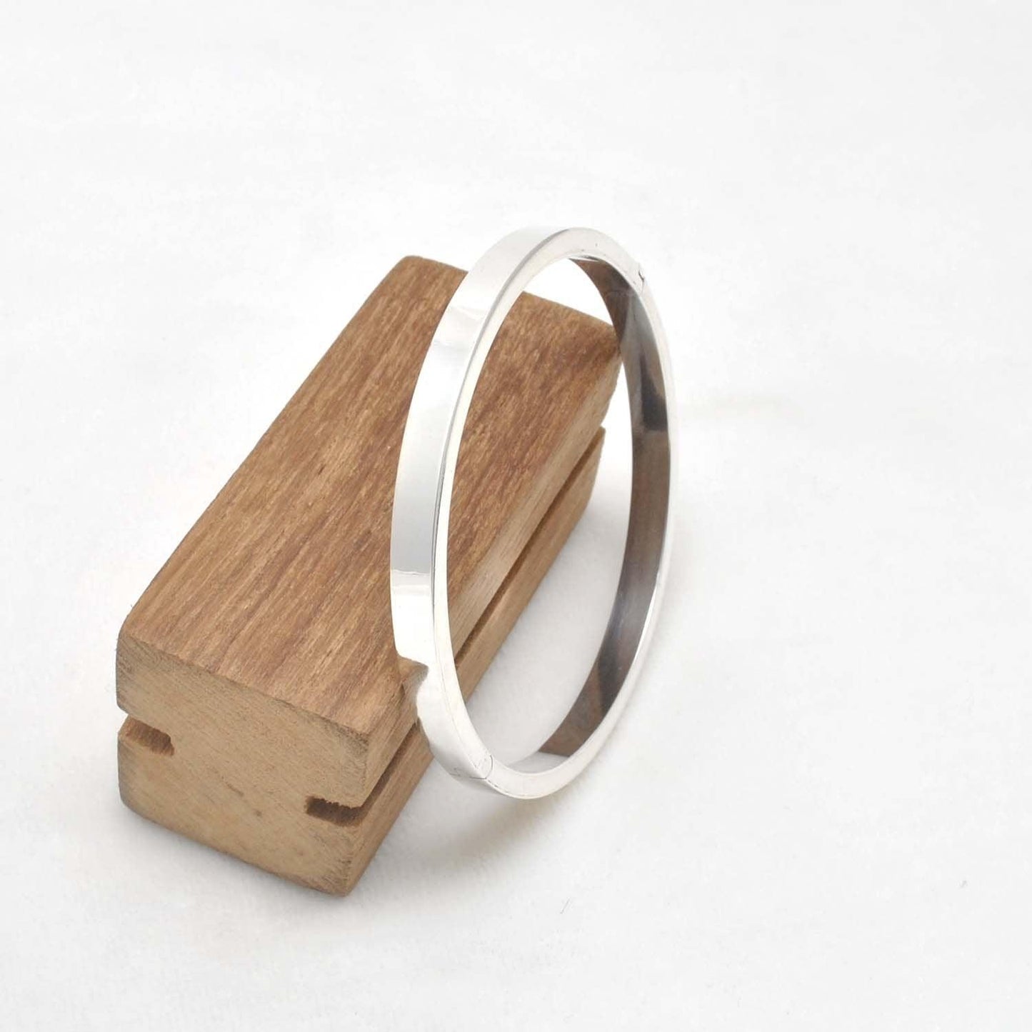 6mm & 8mm Wide Sterling Silver Unisex Bangle - Kanika Creations