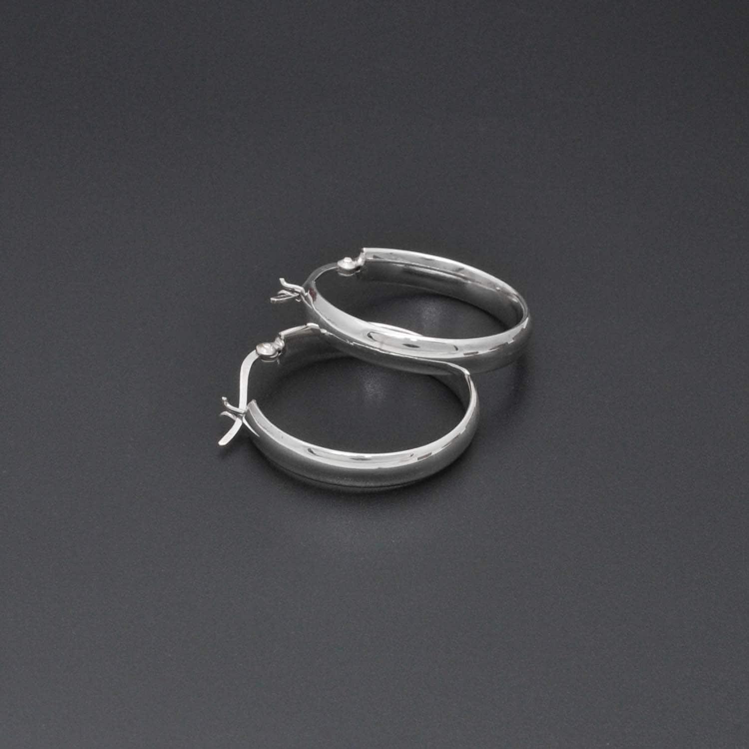 Sterling Silver Plain Huggie Hoop Earrings - Kanika Creations