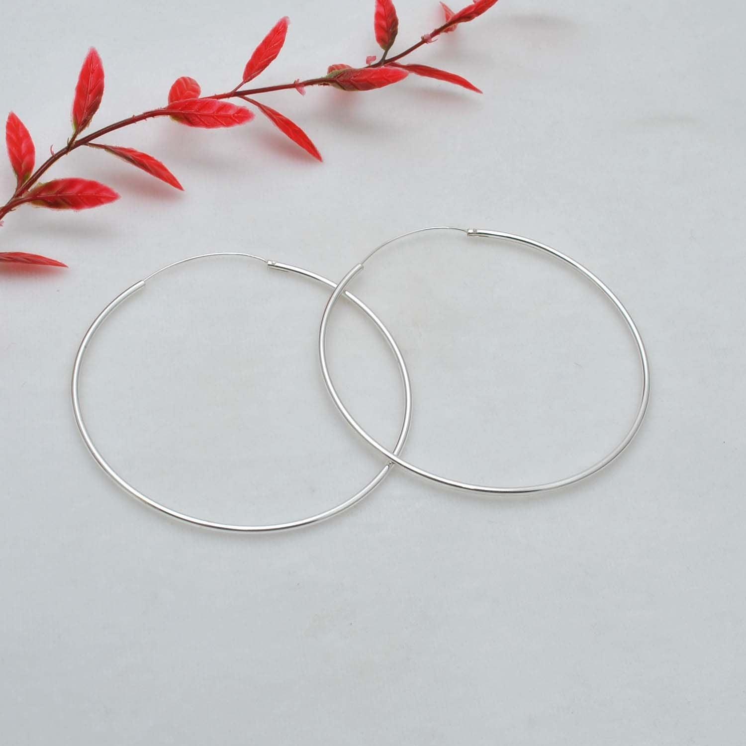 925 Sterling Silver Hoops Earrings Sizes Available - Kanika Creations