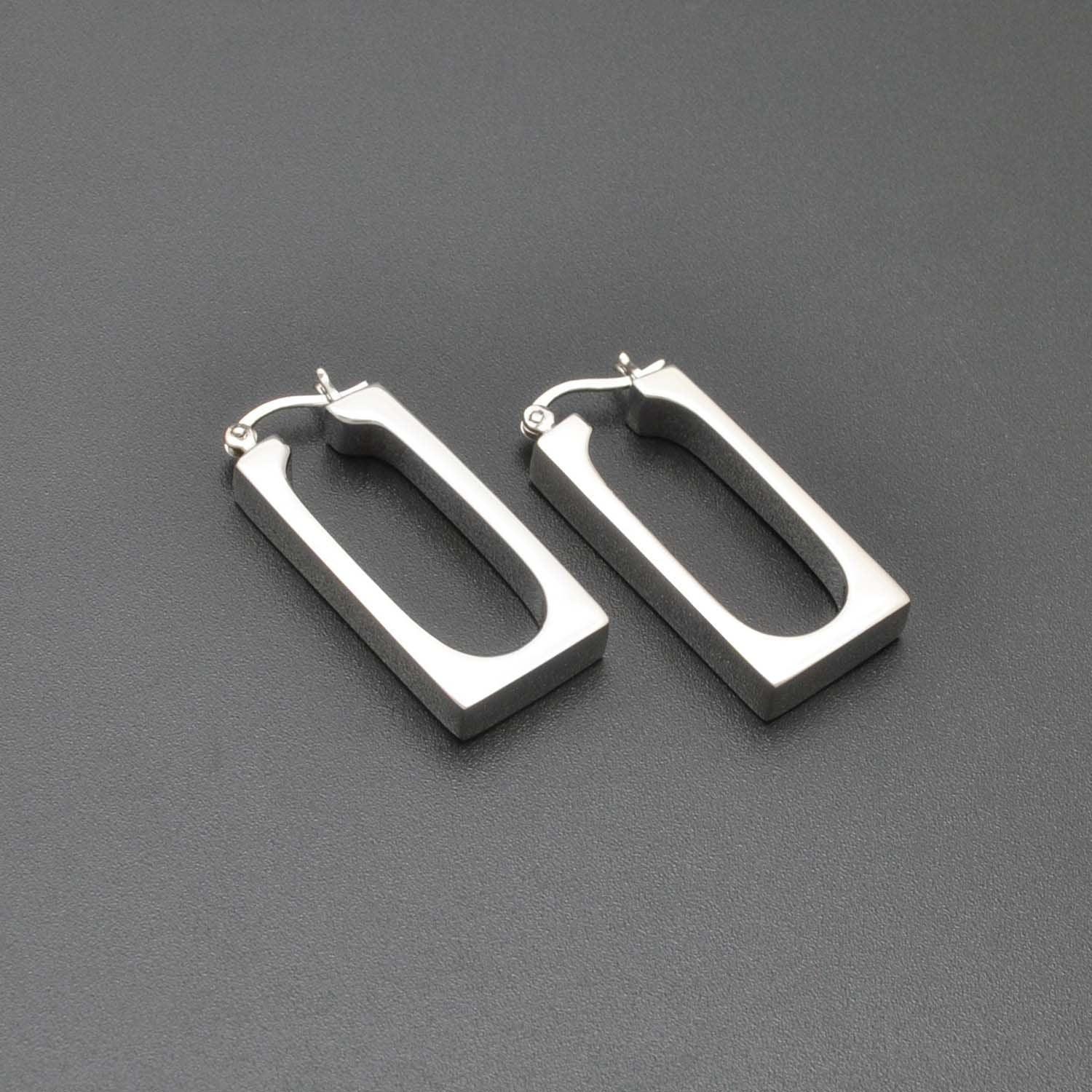 Chunky Silver Huggie Hoop Earring - Kanika Creations