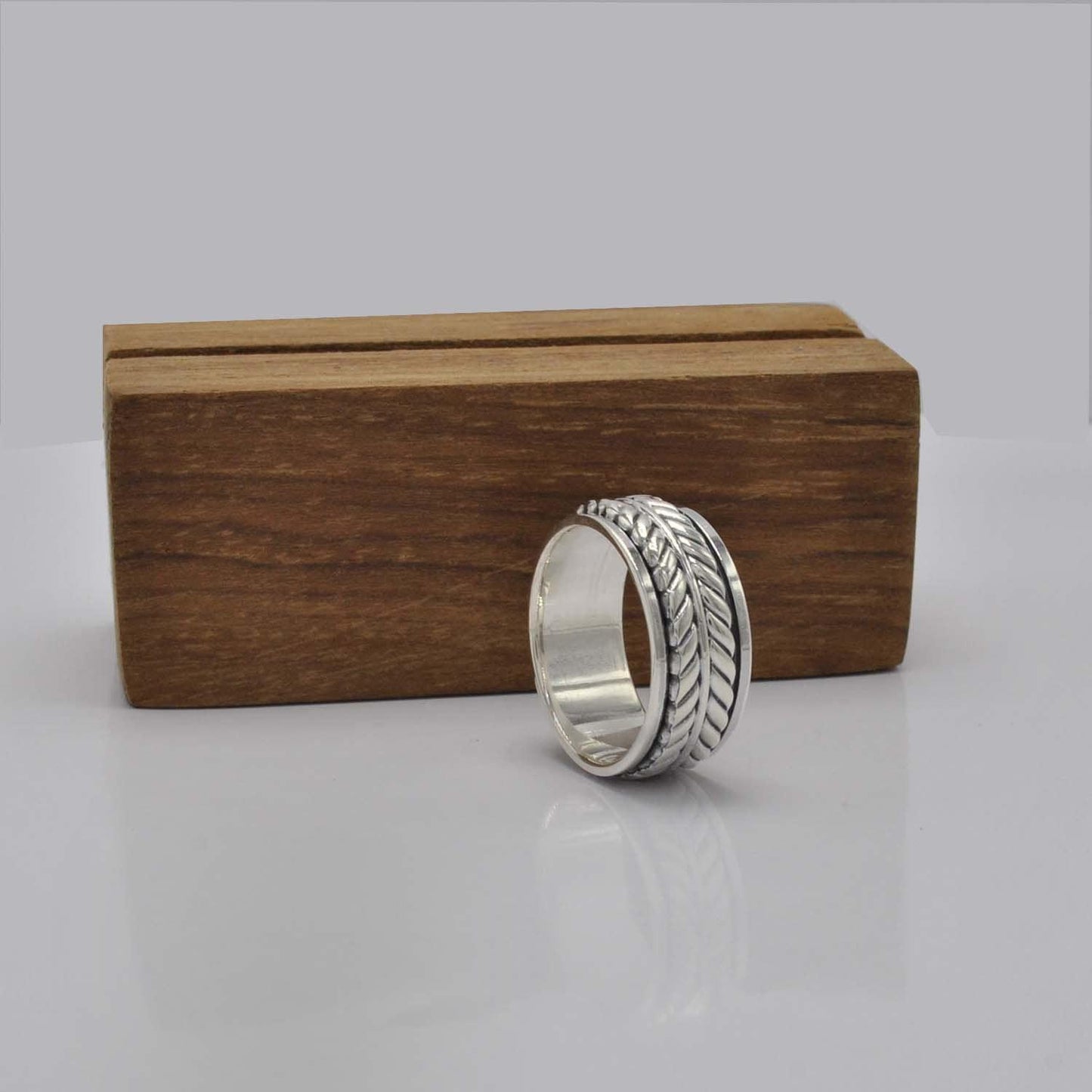 Silver Braided Band Ring Size 10 - Kanika Creations