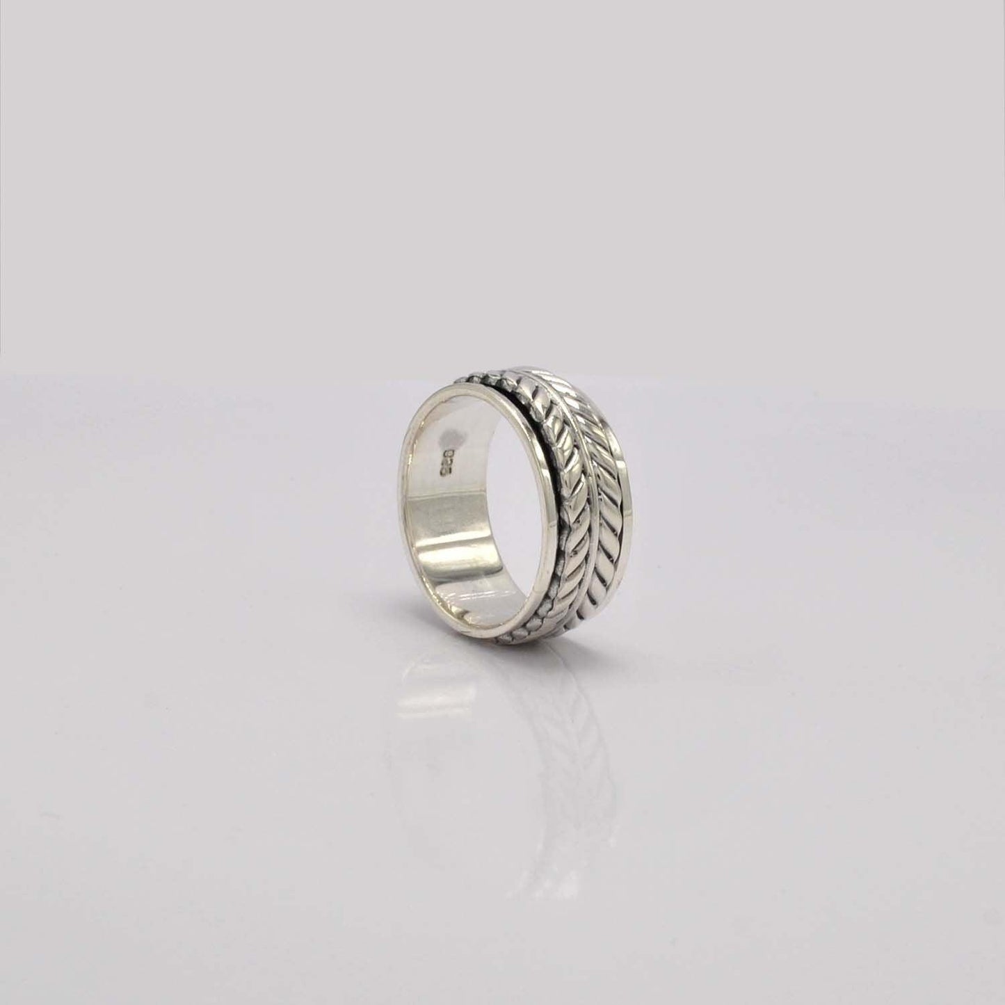 Silver Braided Band Ring Size 10 - Kanika Creations