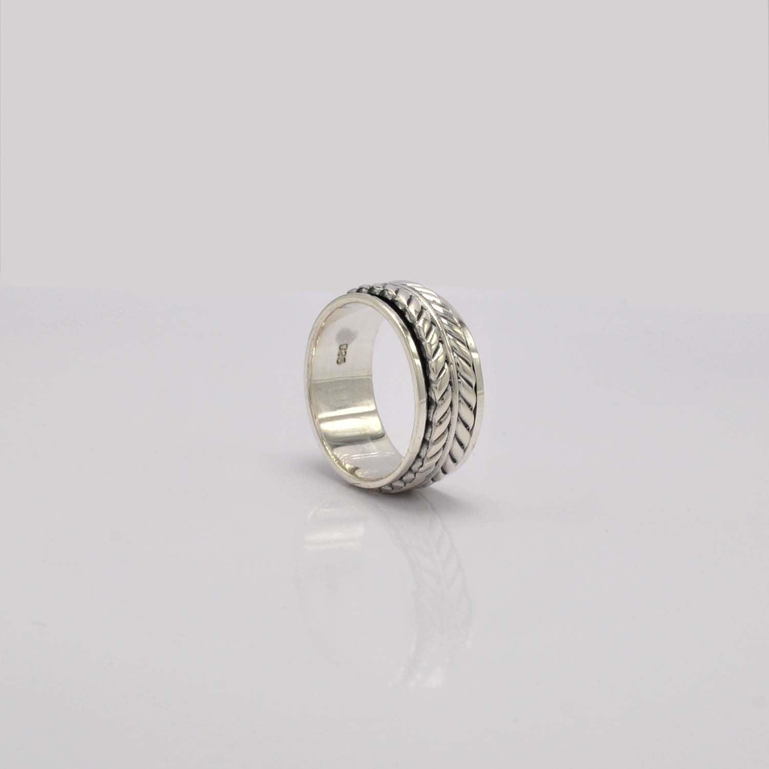 Silver Braided Band Ring Size 10 - Kanika Creations