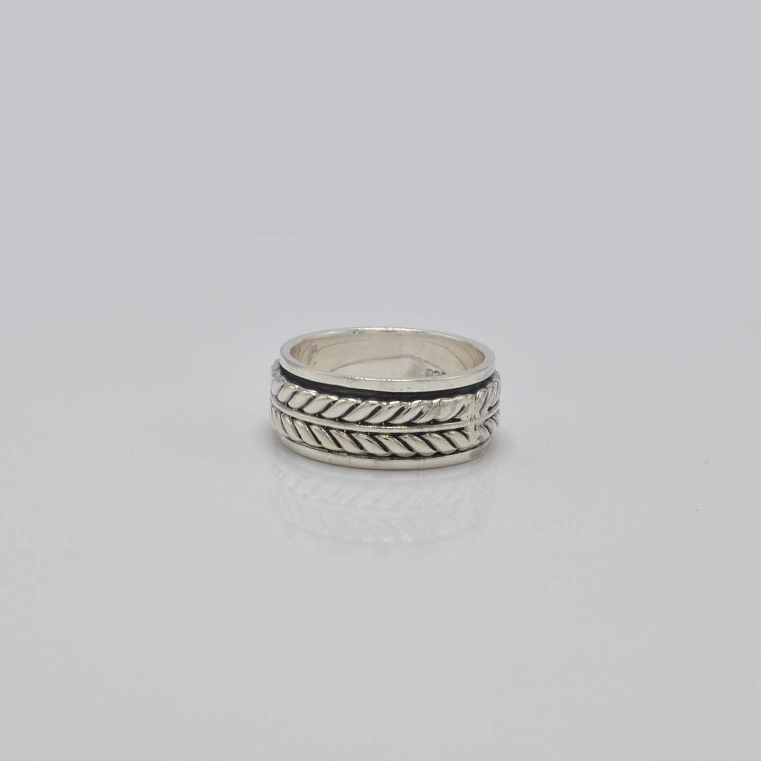 Silver Braided Band Ring Size 10 - Kanika Creations
