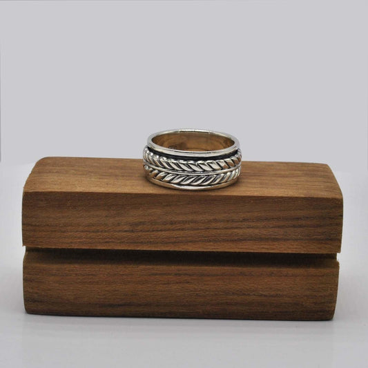 Silver Braided Band Ring Size 10 - Kanika Creations