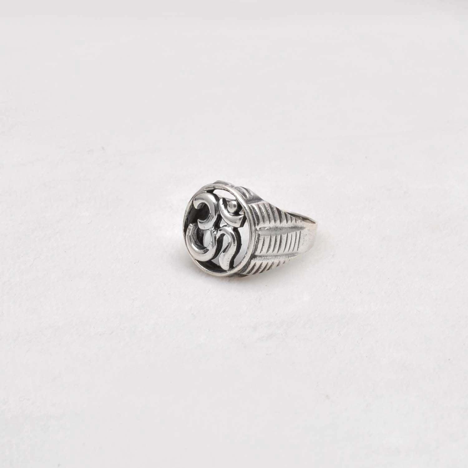 Silver Om Ring Size 10 Spiritual Jewelry - Kanika Creations
