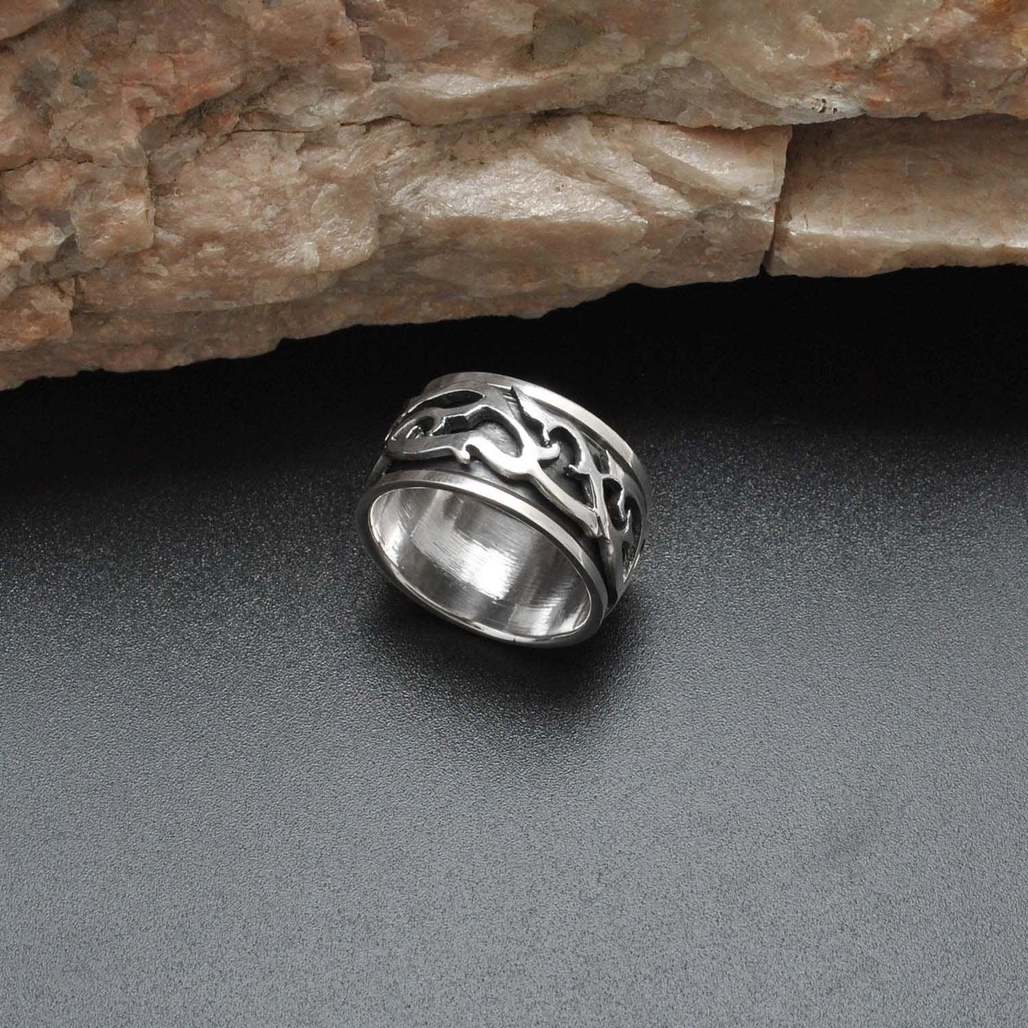 Sterling Silver Tribal Ring Band 10 - Kanika Creations