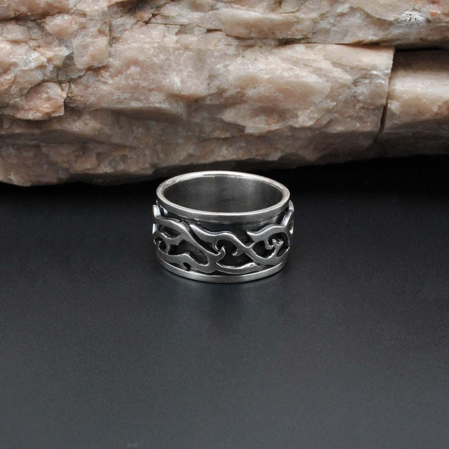 Sterling Silver Tribal Ring Band 10 - Kanika Creations