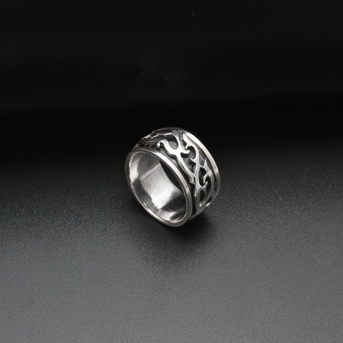 Sterling Silver Tribal Ring Band 10 - Kanika Creations