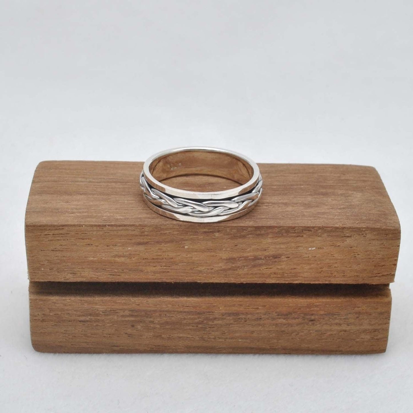 Sterling Silver Fidget Curb Ring Size 12 - Kanika Creations
