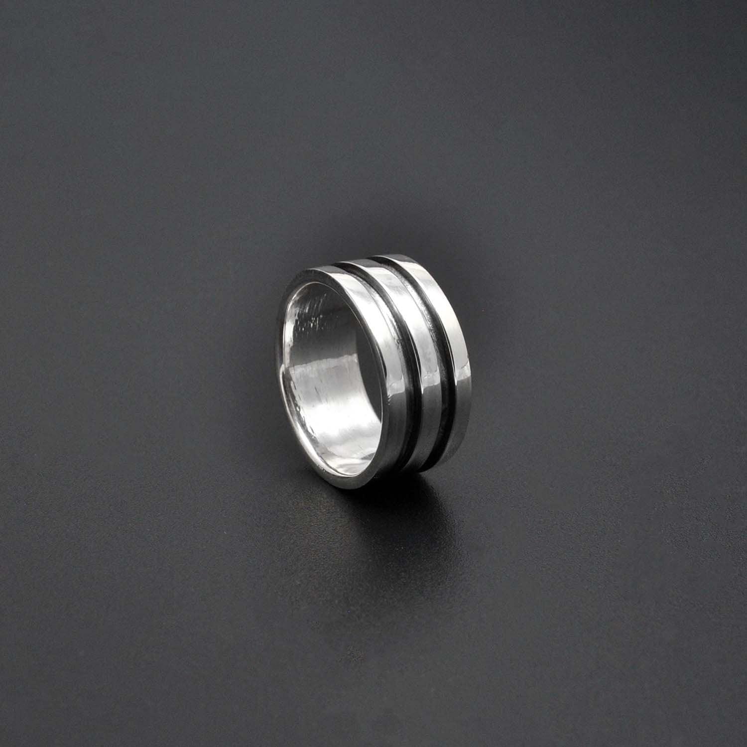 Oxidized Sterling Silver Ring Band Size 6 - Kanika Creations